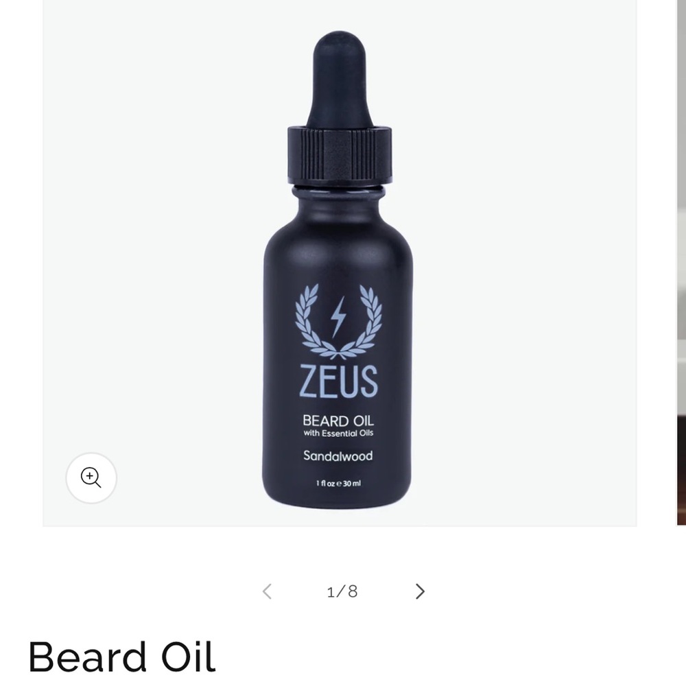 NWT Zeus beard oil. Sandalwood scent.